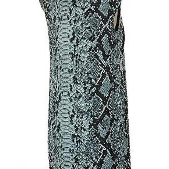 NWT Michael Kors Blue Snake Print Midi Dress - Picture 7 of 9